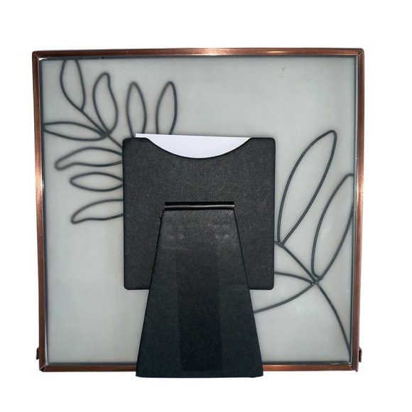 Copper Metal Frosted Glass Picture Frame Mini 2.25 Inch Photo Hallmark NWOT - Picture 3 of 11